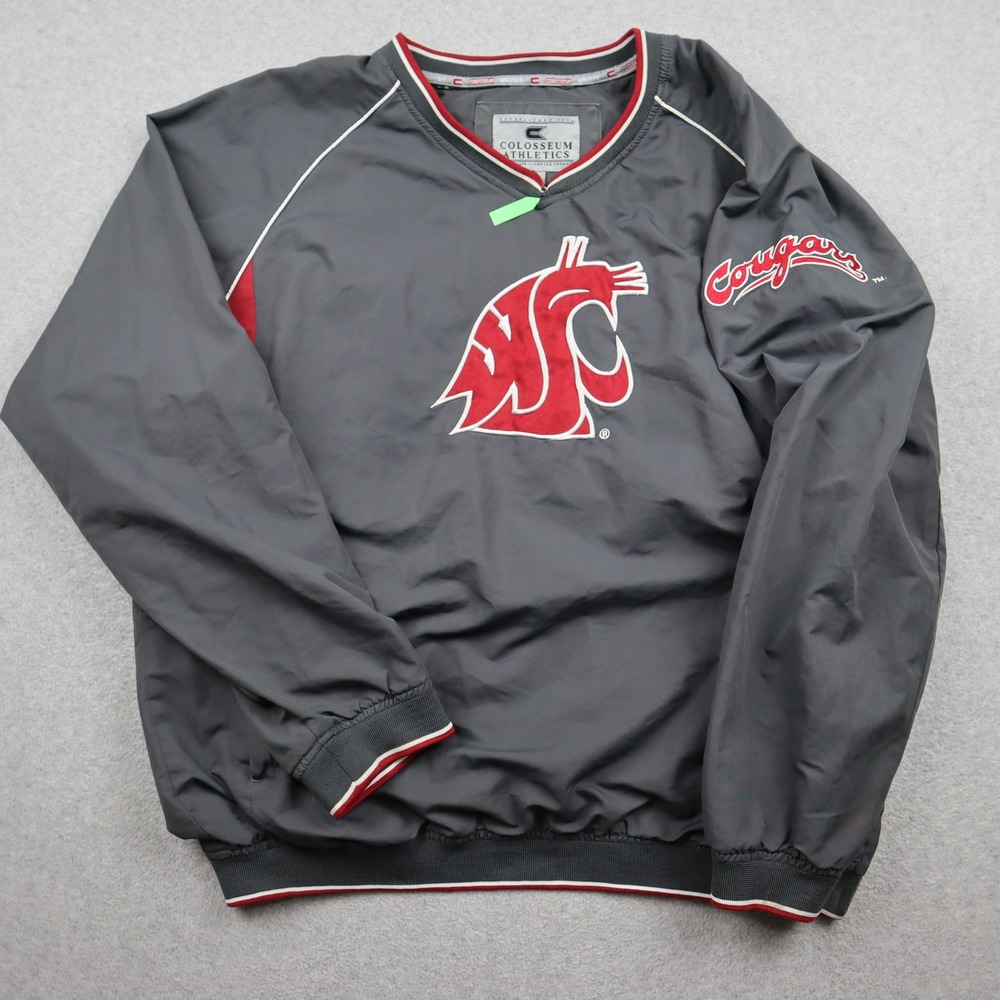 Washington State Cougars Colosseum Windbreaker Jacket Mens XL Gray NCAA Pullover